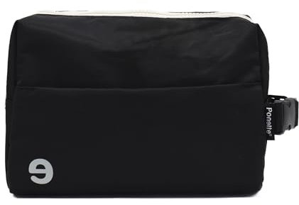 PONETTE - Trousse de toilette pour homme, classique, élégante, sobre, sac de toilette, voyage, Noir/Marengo, Trousse pour homme