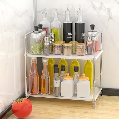 Ncheli Organizador fregadero,Bicapa Estanteria almacenaje cocina,Estante extraible armario,Almacenaje baño,Adecuado para condimentos,producto de limpieza,producto de cuidado de la piel reciba(Blanco)