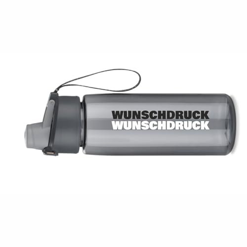 #teamludorf Trinkflasche TRIO 750 - indiviudell bedruckbar - Tritan - aus Kunststoff - mit Deckel - Trinkvorrichtung - Handschlaufe - 750ml (grau)