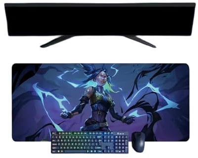 Valorant Game Mauspad, XXL, multifunktional, Gaming, Anime, 800 x 300 mm, Gaming-Tastatur, wasserdicht und 3 mm, rutschfeste Gummibasis, strukturierte Oberfläche