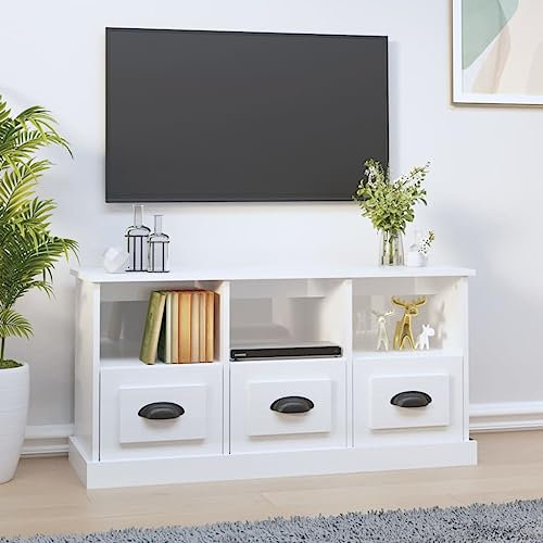 mobile porta tv,mobili tv,porta tv,mobili,porta tv mobile,Mobile Porta TV Bianco Lucido 100x35x50 cm in Legno Multistratomobile sotto tv,mobile tv sospeso,mobile tv moderno,mobile tv alto,