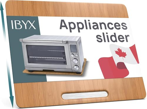 Ibyx Bandeja Deslizante de Bambú para Cafetera y Electrodomésticos | hasta 18 kg | Ruedas Silenciosas Antiarazos | Ideal Freidora y Robot de Cocina