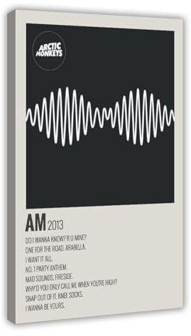 YVNESAQ Poster Arctic Monkeys (27) auf Leinwand, Schlafzimmer-Dekor, Sportlandschaft, Büro, Raumdekoration, Geschenk, Rahmen-Stil, 50 x 75 cm