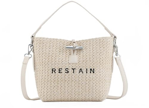 Jywmsc Stroh Umhängetasche für Damen, Sommer Stroh Geldbörsen und Handtaschen Eimer-Schulter-Clutch-Tasche für Urlaub