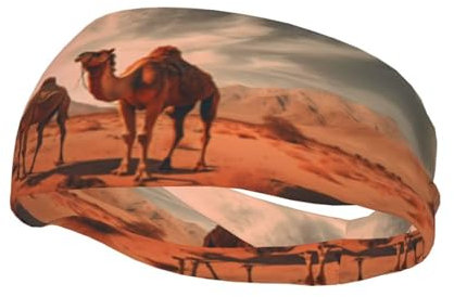 Camels Rest Desert Sport-Stirnbänder für Damen und Herren, feuchtigkeitsableitende Haarbänder für Tennis, Laufen, Basketball, Yoga, Fitness und mehr.