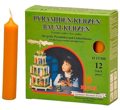 Richard Glässer Pyramidenkerzen natur - Durchmesser 17 mm - 12 Stück pro Packung, 29336