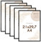 Wackadoo Bilderrahmen A4 21x29,7 (DIN A4) Schwarz 5er Set Fotowand Fotorahmen mit Glasscheibe Kunststoff Picture frame