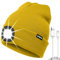 ATNKE LED Mütze mit Licht, USB Typ C Wiederaufladbare 4 LED Beleuchtete Laufmütze Extrem Heller Lampe Winter Warme Stricken Mütze für Herren und Damen Geschenke/Yellow