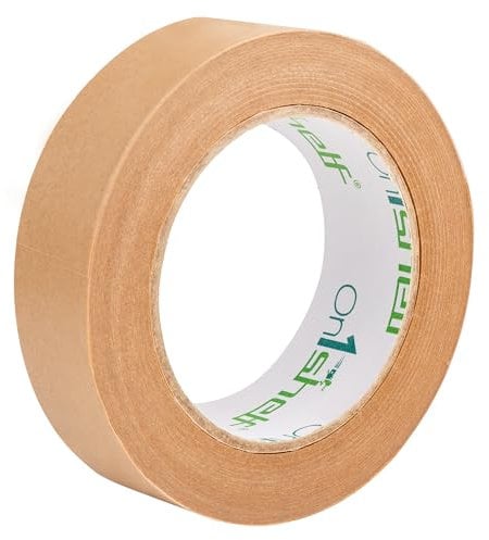 On1shelf® Eco-Friendly Biodegradable Kraft Carton Sealing Tape - 50m Long |100% Recyclable & Sustainable Packing Solution (1, 24mm)