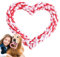 Zuasdvnk Rope Toys for Dogs - Dog Chew Toy - Valentine's Day Heart Rope Dog Chew Toys, Heart Shaped Dog Toys, Heart Rope Valentine Dog Toy for Small Medium Dog