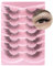 LYMYBETY Lot de 7 paires de demi-cils œil de renard - Aspect naturel - Avec bande transparente - Faux cils en vison moelleux - Demi-cils (yeux de renard, 16)