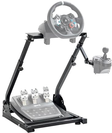 KAPIPALA Racing Lenkradhalterung Faltbar Höhenverstellbarer für Logitech G25, G27, G29, G920, G923; T300RS, TX F458, T500RS, T3PA-PRO (F1/GT) Pedale; Fanatec Clubsport&Simcube&Thrustmaster