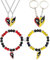 TOFBS Parure de Bijoux Deadpool Wolverine Collier Amitié Magnétiques Correspondant Pendentif Bracelet Porte Clé Ensemble Cadeau pour Hommes Femmes