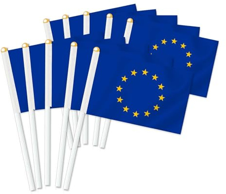 25 Stück Europäische Union Handheld Flagge, Dekor Hand gehalten Hold Fahne, Dekoration Banner hand european union