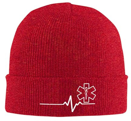 Beanie Mütze Sanitäter Herzschlag Dünne Weiße Linie Strickmütze Daily Beanie Hat Weich Wintermütze Für Running Fischen Camping