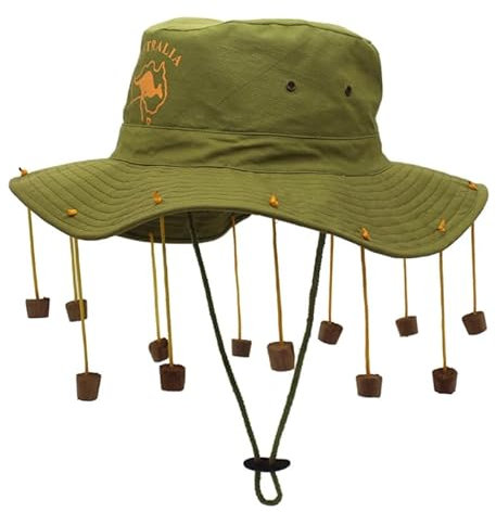 HUAJINGKEJI Hut mit Korken Tag Korken Vorhang Ethno Hut für Aussie Hunter Festival Kopfschmuck