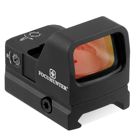FOCUHUNTER 1x23mm Reflexvisier, 3 MOA Shake Awake Red Dot Sight 10 Modi, IPX7 wasserdicht 1500G stoßfestes kompaktes Red Dot Zielfernrohr, kompatibel mit RMR Footprint & 21mm Picatinny-Schienen