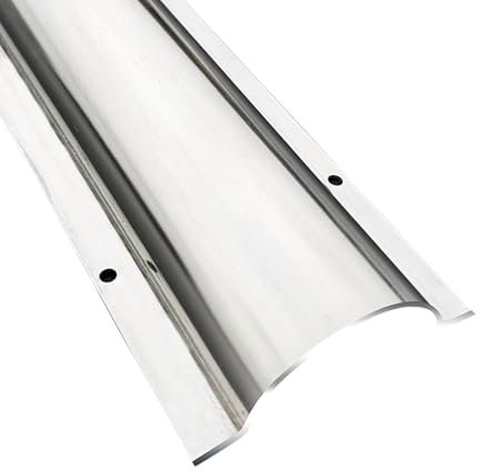 YZWZZXC 100 Cm Goulotte Electrique en Acier Inoxydable, Protection Cable Electrique Demi-Rond, Film de Protection et Trous de Vis, Peut Être Utilisé à L'intérieur ou à L'extérieur(40mm/1.6in)