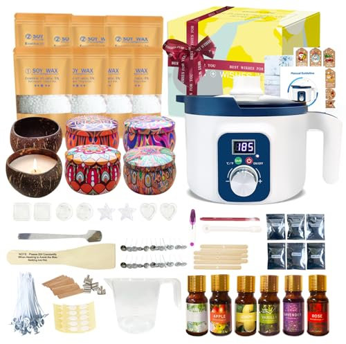 Digital Candle Making Kit with Digital Wax Meter for Adults, All-Inclusive DIY Soy Wax Melts Kits Professional Full Kit, Jars & Tealight Moulds