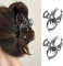 Yeomju 2 Stück Spinnen Haarklammer Metall, Legierungs Haar Krallenklammern, Silberne Spinnen Gothic Metall HaarKlammer für Punk & Y2K Stil Haaraccessoires(2 Schwarz)