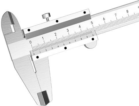 Messschieber, 0–150 mm, hochpräzise, Edelstahl, Messwerkzeug, Genauigkeit 0,02 mm, für Heimwerker, Haushalt und Industrie