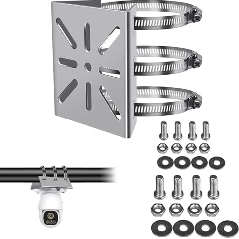 Masthalterung,Universal Vertikale Stangenhalterung Mit 3 Verstellbaren Klemmen&Schrauben,Halterungen Für Überwachungskameras,Bühnenleuchten,Sonnenkollektoren,CCTV Kameras Outdoor