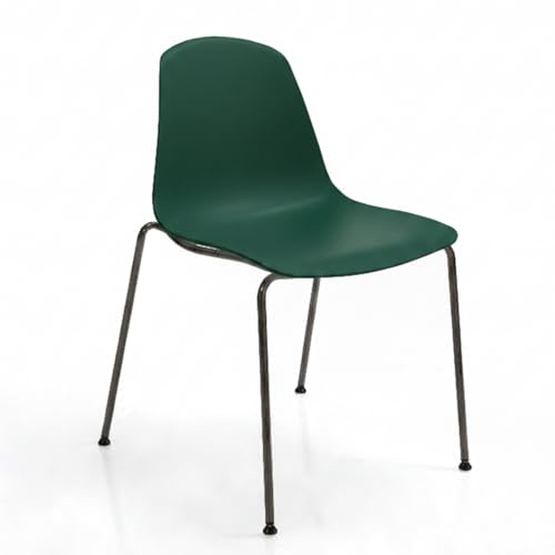 LUXY Epoqua (par) - Silla de diseño moderno de polipropileno verde agua - Estructura de acero, apilable y montaje rápido - Ideal para cocina, oficina y sala de espera
