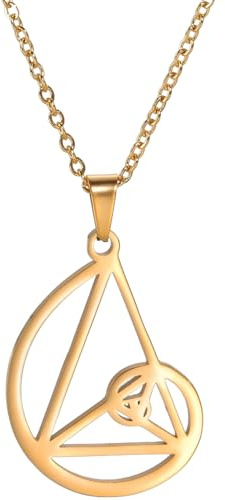 YIQPKUM Goldener Schnitt Fibonacci Halskette Edelstahl Geometrischer Spirale Anhänger Mathematik Lehrer Geschenk Wissenschaftsschmuck (Goldplattiert)