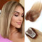 Haarteile Für Frauen Echthaar 30cm 12 Zoll 360° Haarteil Aus Echthaar Für Frauen Mit Dünner Werdendem Haar Realistische Kopfhaut Zum Einclipsen Glatt (Blond Mit Highlights, Seitlicher Pony)