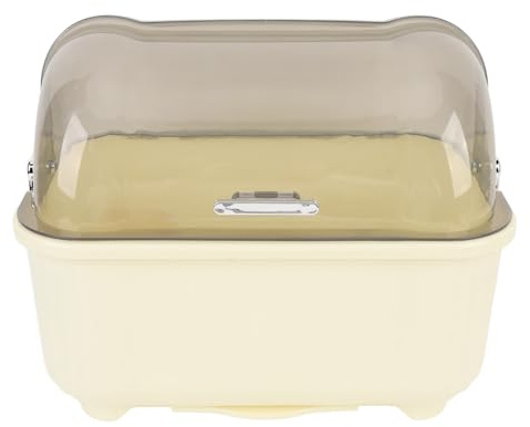 Dish Drying Box with Dust Proof Cover Effective Drainage Large Capacity | PP Plastic Bowl Dish Dryer Holder for Kitchen, Space Saving Dish Drying Box