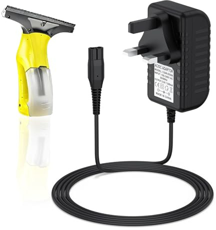 5.5V Charger for Karcher Window Vac, 5 ft Replacement Power Adapter | Fits WV1 WV2 WV5 WV60 WV70 WV75 WV Classic And WV5 Premium, Black Cable And Plug