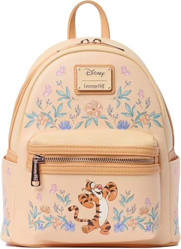 Loungefly Winnie Puuh I-Aah Mini-Rucksack, Handtasche, Blumendruck, Doppelriemen, Schultertasche