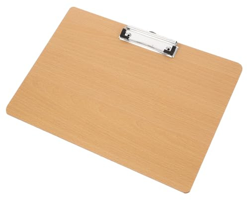 SUPVOX Presse-papiers A4 en Mdf, Pince Métallique Robuste, Support D’écriture Plat et Stable pour Bureau, École et Dessin, Porte-documents Polyvalent pour Dossiers et Formulaires