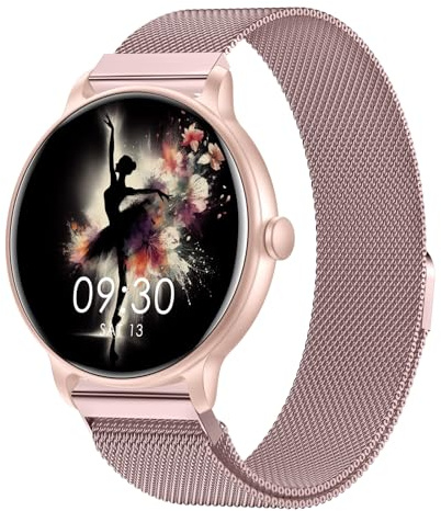 AcclaFit Smartwatch Uomo Donna con Chiamate Bluetooth, Orologio Fitness Rotondo da 1,38 con 147+ Modalità Sportive, Cardiofrequenzimetro, Sonno, IP68 Impermeabile, Compatibile con Android iOS