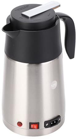 Dioche Kettle and Toaster 1200ml Portable Car Kettle - 12V Travel Water Heater for Hot Drinks | Stainless Steel & Auto Shut-Off | Ideal for Road Trips & Camping (12V)