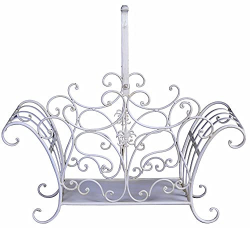 Metallkorb Weiss Korb Shabby Chic Kartoffelkorb Küchenkorb Eisenkorb aja080 Palazzo Exclusiv