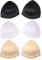 3 Paia Inserti di Reggiseno Rimovibile Bra Imbottiture da Sport Costume da Bagno Coppette Bikini Senza Spalline Abiti sportivo, Bianco, Nero, Beige