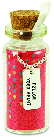 Follow Your Heart Message in a Bottle Pendant Necklace