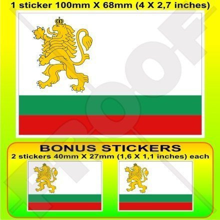 BULGARIEN Bulgarische MARINE FÄHNRICH Flagge 100mm Auto & Motorrad Aufkleber, Vinyl Sticker x1+2 BONUS