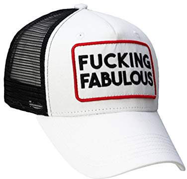 Luxus Trucker Cap Herren Damen Fucking Fabulous Weiss schwarz Caps Mesh Baseball Snapback einstellbar LA Los Angeles US Style Einheitsgröße USA Patch Outdoor mit Netz edel OneSize