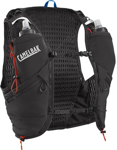 CamelBak Apex Pro Run Vest – 12L Lightweight Storage, 2x 500mL Quick Stow Flasks, Ventilated 3D Mesh, Dual Sternum Straps, Multiple Pockets, and Reflective Accents for Trail Runners