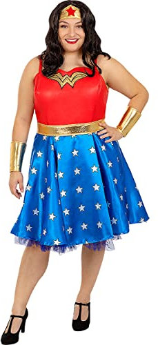 Funidelia | Wonder Woman costume for woman Superheroes, DC Comics, Justice League - Costumes for adults, accessory fancy dress & props for Halloween, carnival & parties - Size XL