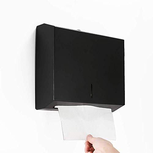Porte Papier Toilette Boîte De Papier Noir Mat Distributeur D'Essuie-Mains De Salle De Bains Distributeur Mural Porte-Mouchoirs En Acier Inoxydable Porte-Serviettes En Papier À Usage Commercial