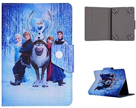 Universal Disney Cartoon & Famous Characters Case for Children kids Boys girls for 7 Inch Tablets - SUITABLE FOR/Amazon / 7 Tablet/Samsung etc. (Ideal as a Gift) (Frozen Family)