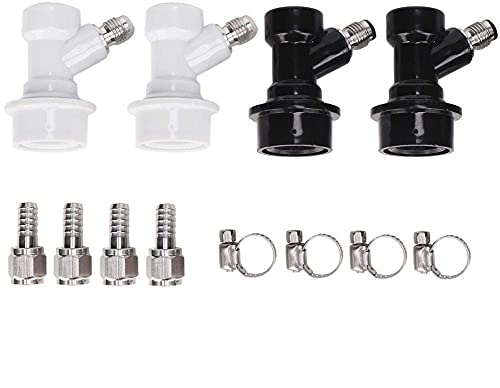 Keg Anschluss Plastic Ball Lock, MAGT 4PCS-Ball-Lock-Anschluss Keg-Armatur Wein Bier Making Home Brewing Kunststoff-Stecker mit Adapter Clamp