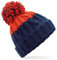 B437 Apres Beanie (Oxford Navy/Fire Red)