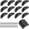 16Pcs Door Drawer Cabinet Iron Shell Cup Handle, Antique Retro Furniture Knobs Kitchen Cupboard Door Knobs Metal Vintage Shell Pull Handles with Screws (Black)