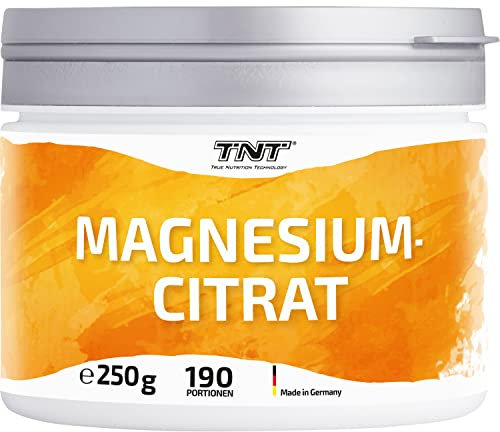 TNT Magnesium Citrate Pulver (250g) • Vegan, hochdosiert & laborgeprüft • 200mg reines Magnesium pro Portion • (Neutral)