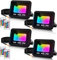 Lospitch 4er 20W Strahler RGB, Aussenstrahler LED mit Fernbedienung, RGB Farbwechsel Flutlicht, Scheinwerfer Farbig Außen, 16 Farben 4 Modi Bunt Dimmbar, Garten Garage Baum Hochzeit Deko