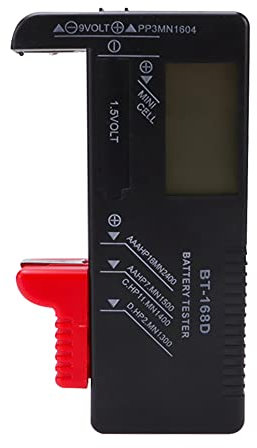 VooGenzek BT-168D Universal Digital Battery Tester Volt Checker, Digitaler Batterietester, für AA, AAA, C, D, 9V, 1,5V, Knopfzellenbatterien